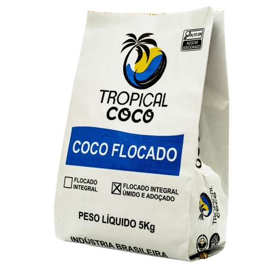 Coco Flocado Integral Úmido e Adoçado - 5kg